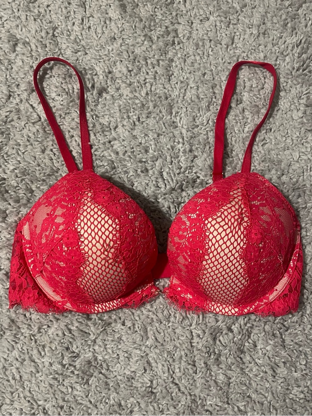 Victoria's Secret Red Lace Push-Up Bra